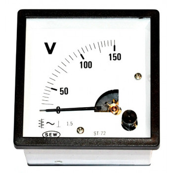 Paneelmeter Analoog Vierkant  150V AC