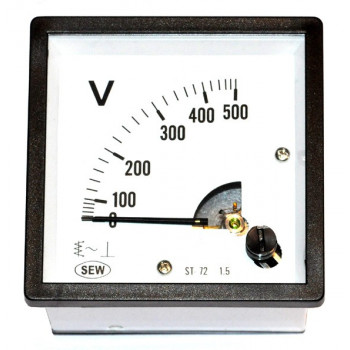 Paneelmeter Analoog Vierkant  500V AC