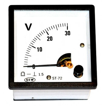 Paneelmeter Analoog Vierkant   30V DC