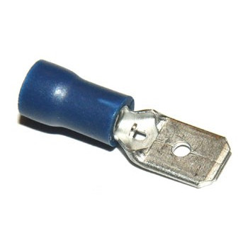 Vlaksteker 6,3-0,8mm Male Blauw