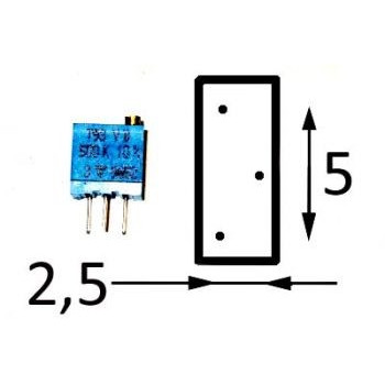 25 Slag Vierkant YB   47 kΩ