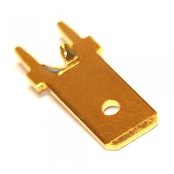 Vlaksteker 6,3-0,8mm Printconnector Recht Koper