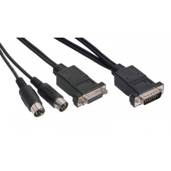Midi Kabel DB15-M+F & 2x DIN-5  2m