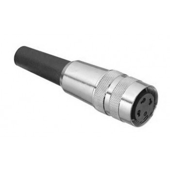 DIN Plug  3 polig 180° Female Recht Schroef