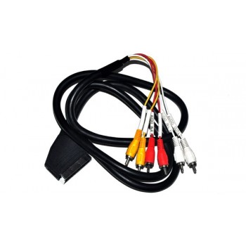 Scart  male naar Tulp Adapter Kabel 1,5mtr