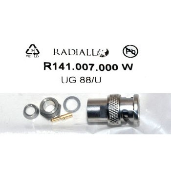 BNC Plug 50Ω Klem Radiall  6