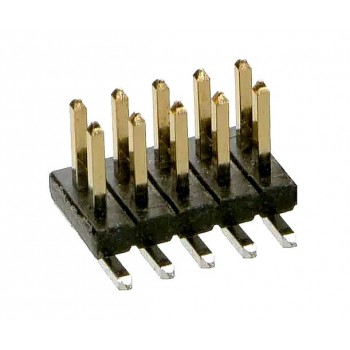 Header   2x  6 polig 1,27mm Male Recht SMD