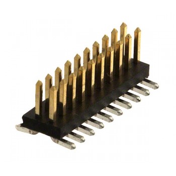 Header   2x 10 polig 1,27mm Male Recht SMD