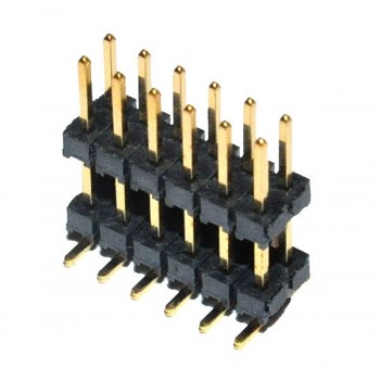 Header   2x  6 polig 2,0mm Male Lang SMD