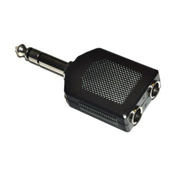 Adaptor Jack 6,3mm Stereo naar 2x Jack 6,3mm Contra Stereo