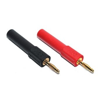 Adapter Banaan 2mm (male) naar 4mm (female)  Verguld Rood