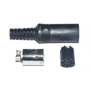 DIN Plug  8 polig 270° Contra Zwart