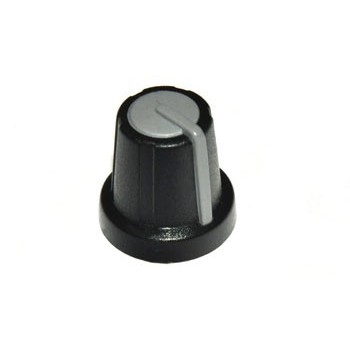 Knop  Zwart   met Grijs Dop 13mm