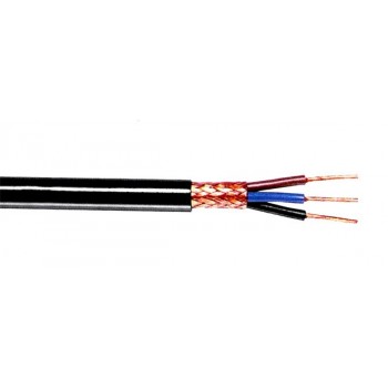 3x 0,75mm² Draad Rond Zwart Afgeschermd
