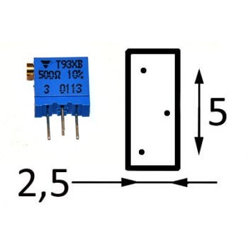 25 Slag Vierkant XB  200 kΩ