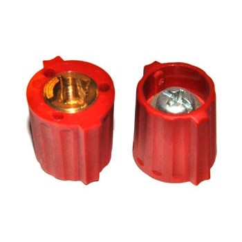 Spantang 15mm  Knop  Rood Mat +Ribbel