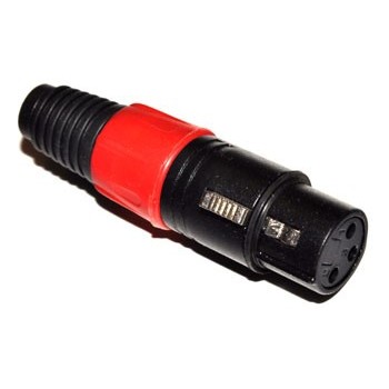 XLR Plug  3p Female Rood