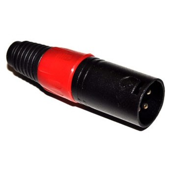 XLR Plug  3p Male Rood