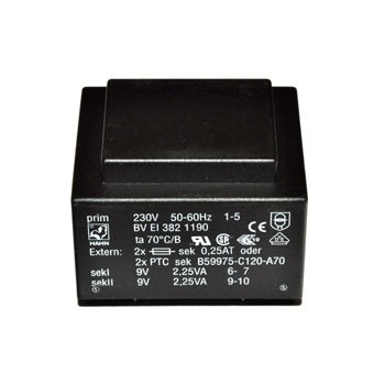 Trafo 4,5W 2x  9V 250mA