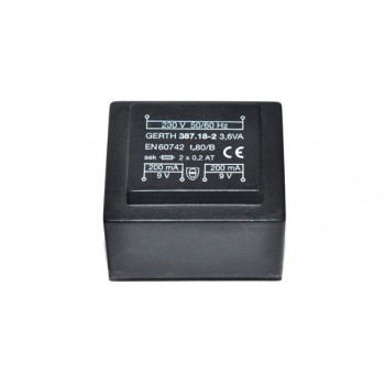 Trafo 3,6W 2x  9V 200mA