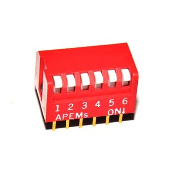 DIP switch  6 polig Haaks 1