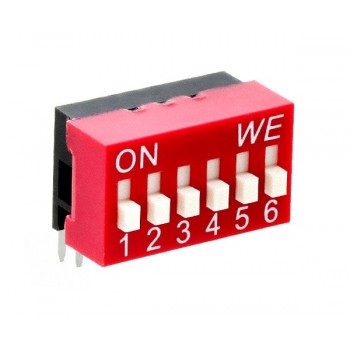 DIP switch  6 polig Haaks 2
